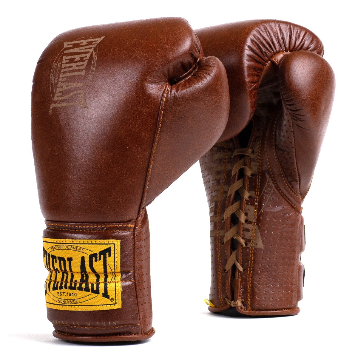 1910 Brown Laced Sparring Gloves